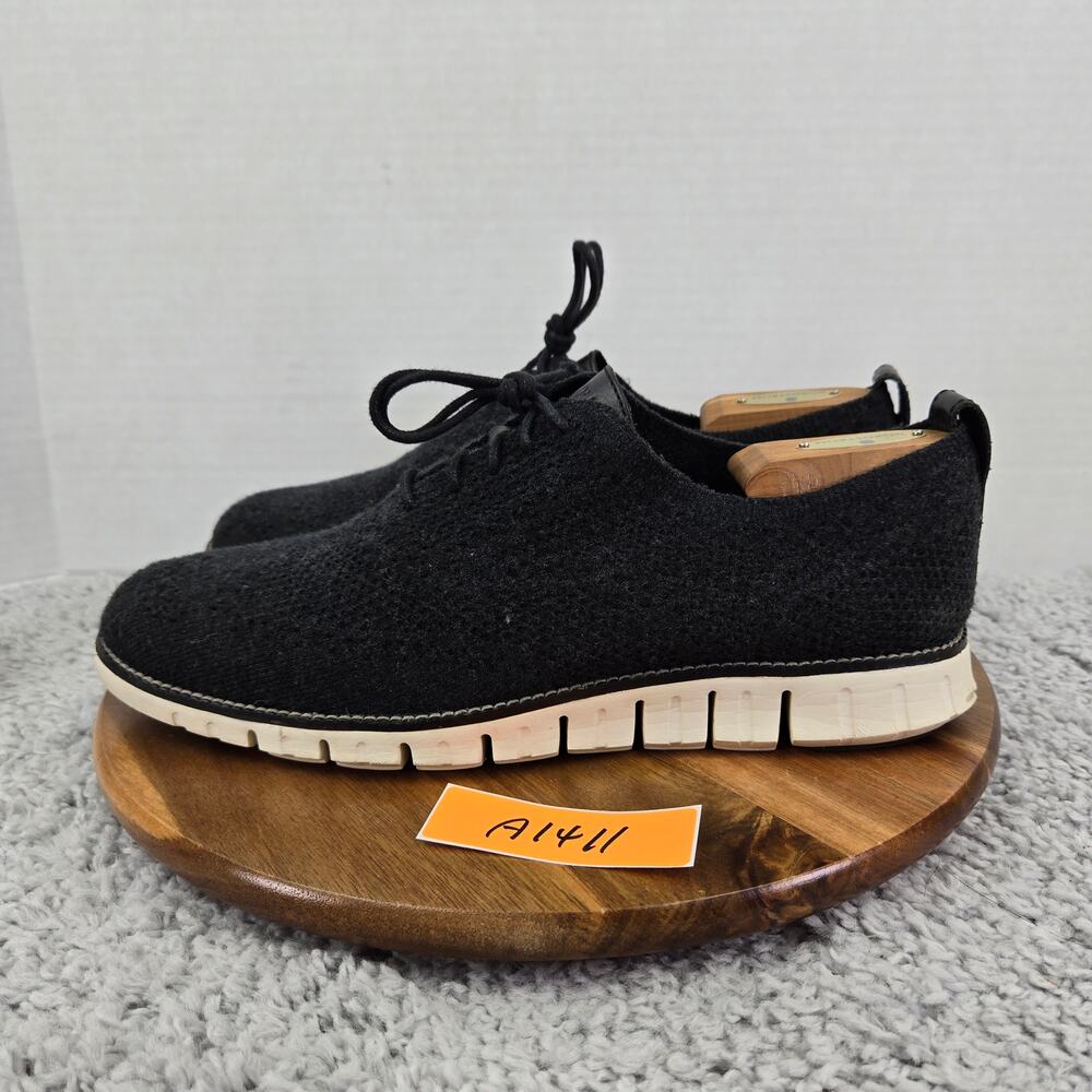 Cole Haan Mens 11M ZeroGrand Stitchlite Wool Knit Black Casual Daily Oxford